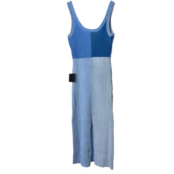 Lulus Radiant Personality Blue Color Block Ribbed Knit Midi Dress size XL NEW - Picture 2 of 13